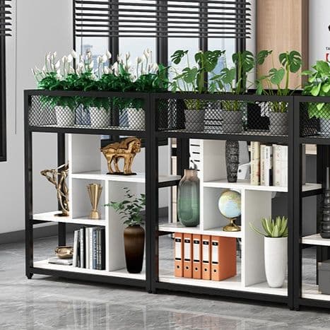 パーテーション 観葉植物棚付き可動式間仕切り収納ラック
