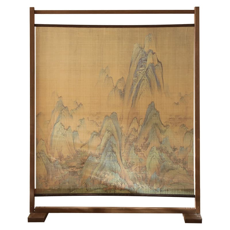 パーテーション 東洋古典絵巻木製間仕切り衝立